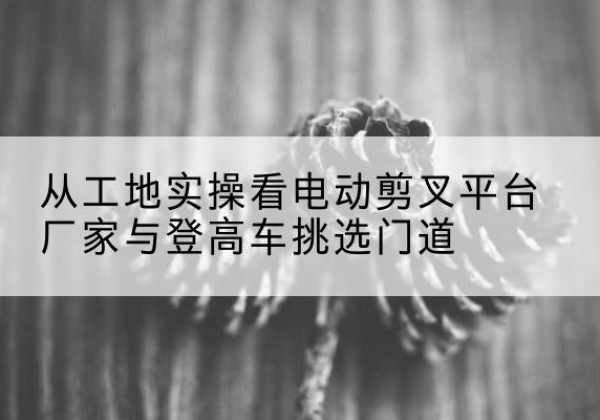 郓城电动剪叉升降平台厂家-从工地实操看电动剪叉平台厂家与登高车挑选门道